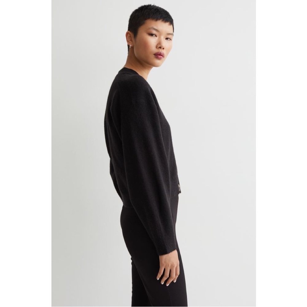 Black V-Neck Cardigan - Picture 4 of 9